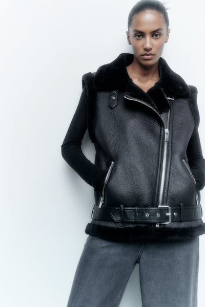 Jade Leren Bodywarmer - Warm & Trendy