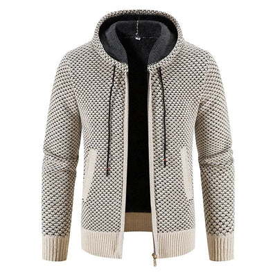 Gents - Stijlvolle gebreid vest met capuchon en fleece voering voor mannen