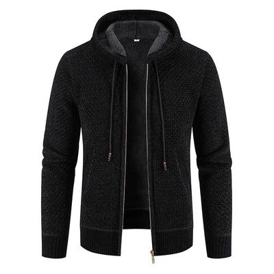 Gents - Stijlvolle gebreid vest met capuchon en fleece voering voor mannen