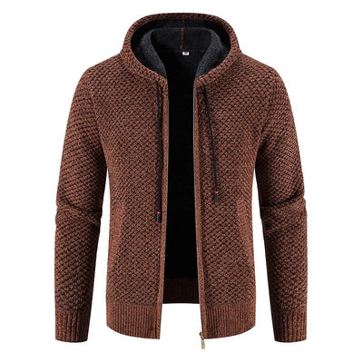 Gents - Stijlvolle gebreid vest met capuchon en fleece voering voor mannen