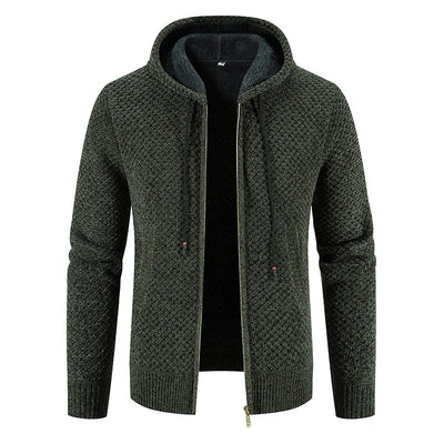 Gents - Stijlvolle gebreid vest met capuchon en fleece voering voor mannen