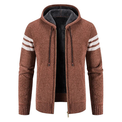 Gents - Stijlvolle gebreid vest met capuchon en fleece voering voor mannen