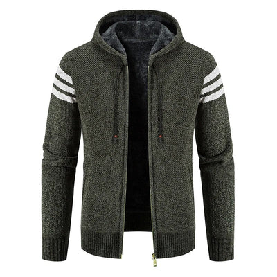 Gents - Stijlvolle gebreid vest met capuchon en fleece voering voor mannen