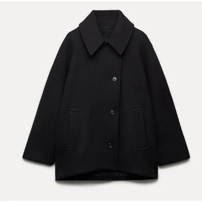 Dianna - Stijlvolle oversized tussenjas met omgevouwen kraag voor dames