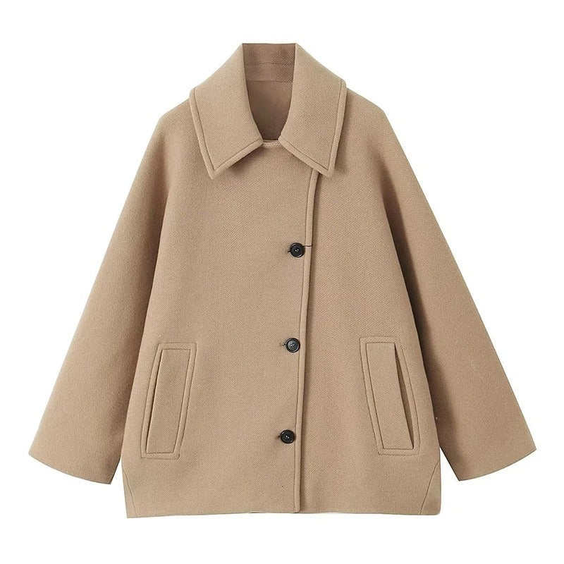 Dianna - Stijlvolle oversized tussenjas met omgevouwen kraag voor dames
