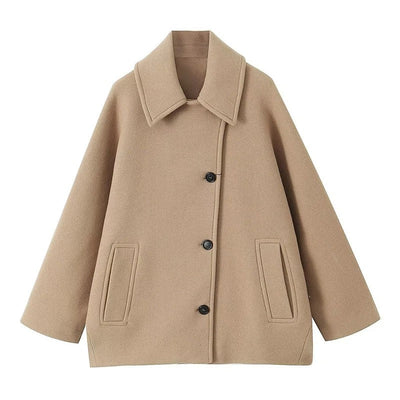 Dianna - Stijlvolle oversized tussenjas met omgevouwen kraag voor dames