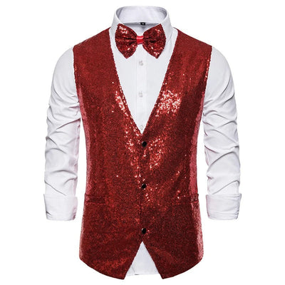 Glam - Party Glitter heren gilet voor de feestdagen