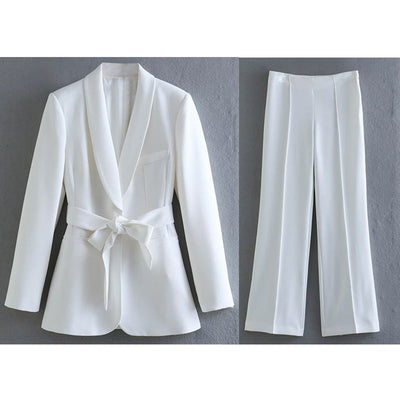 Zaria 2-delige damespak | Elegante blazer met riem en bijpassende pantalon