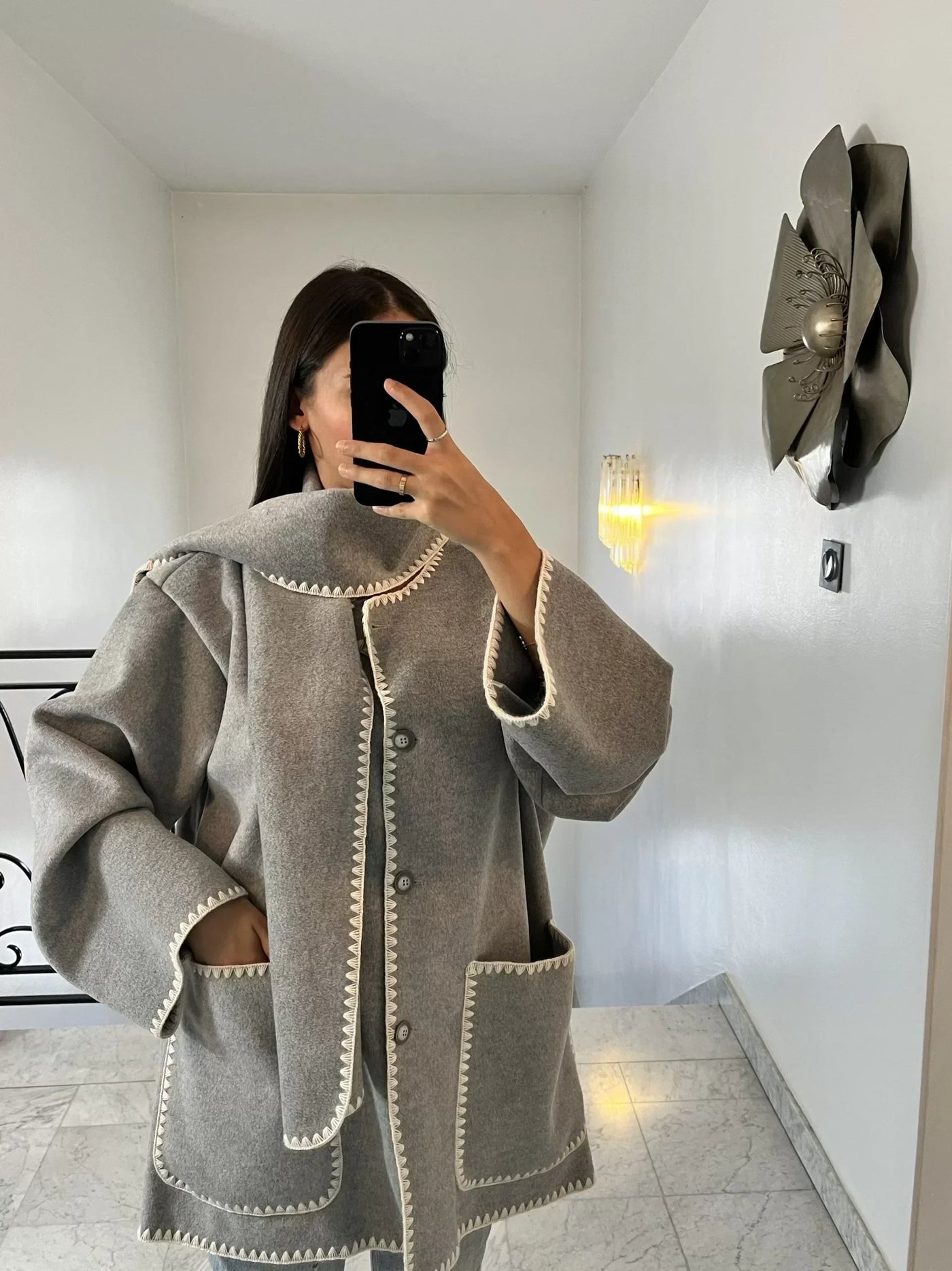 Manu Coat | Elegante luxe lange wollen herfstjas voor vrouwen