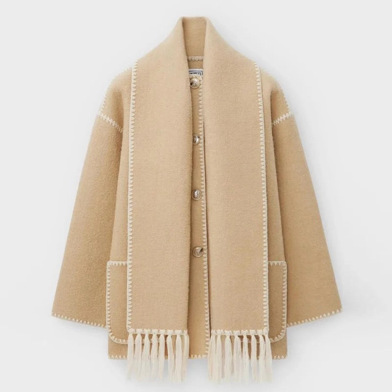 Manu Coat | Elegante luxe lange wollen herfstjas voor vrouwen