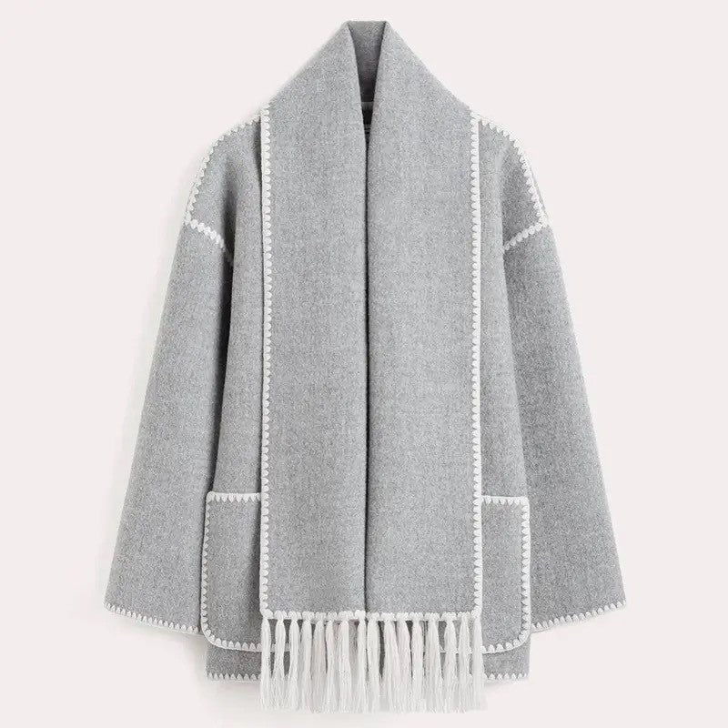 Manu Coat | Elegante luxe lange wollen herfstjas voor vrouwen