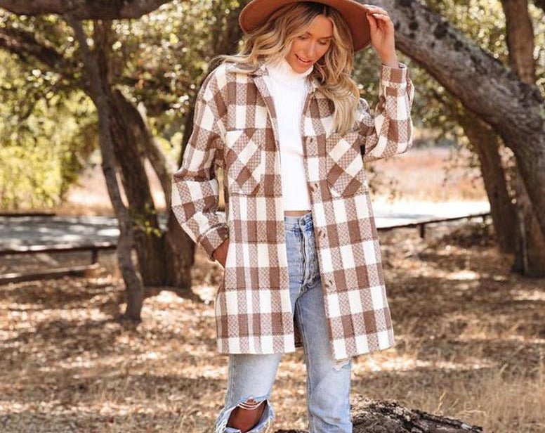 Loavie Geruite jas | Comfortabele oversized geruite over shirt voor vrouwen