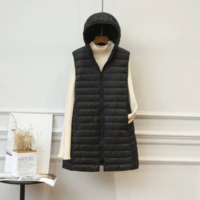 Fiona - Comfortabele warme half lange tussenjas met capuchon